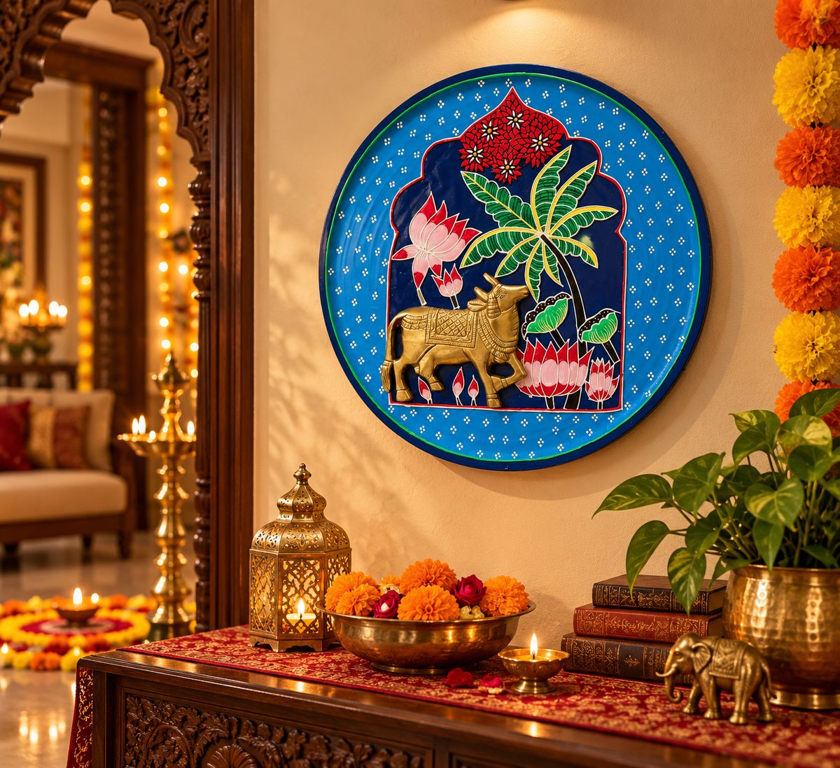 Indian Heritage Gift Hamper – Handcrafted Folk Art Wall Plate