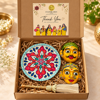 Cherial Heritage – Handcrafted Wall Plate & Mask Gift Hamper | Culture Aisle India