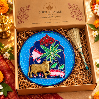 Indian Heritage Gift Hamper – Handcrafted Folk Art Wall Plate