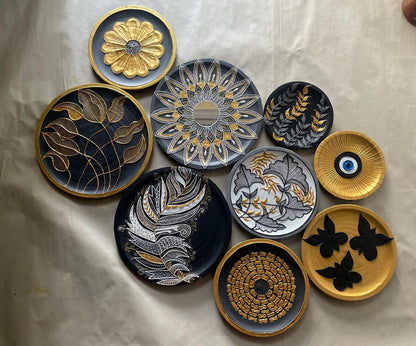 Handcrafted Luxe Wall Plate Set (9 Pieces) (SET2)