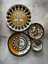 Handcrafted Tribal-Inspired Wall Plate Set (4 Pieces)