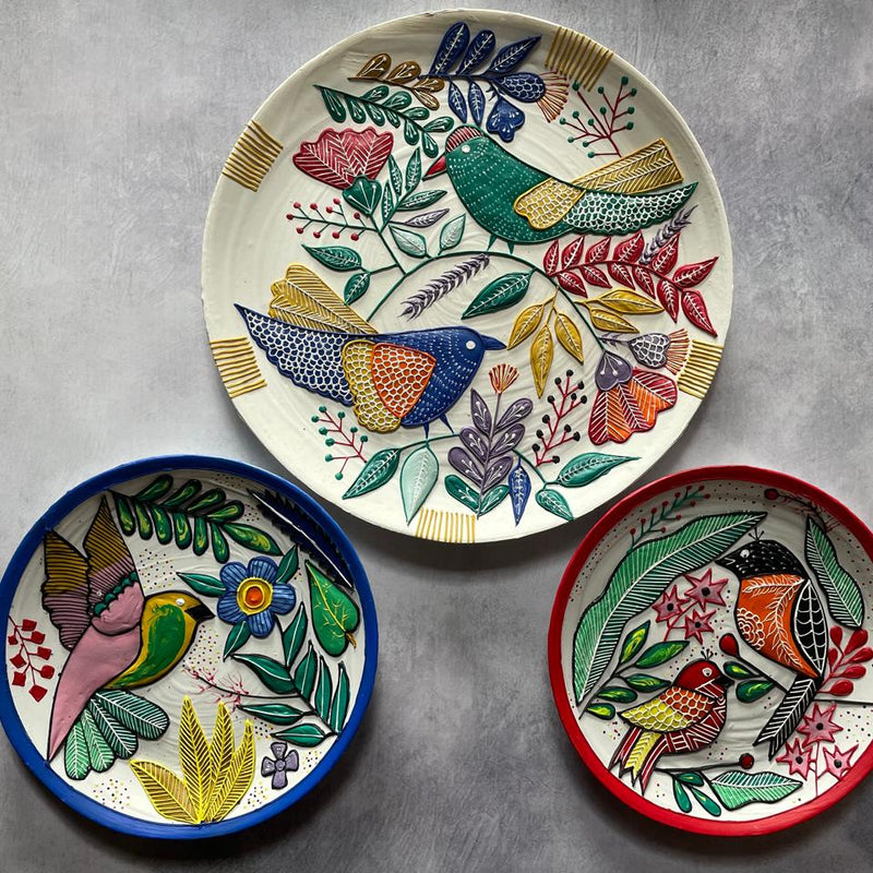 Handcrafted Wall Plate Set (3 Pieces)