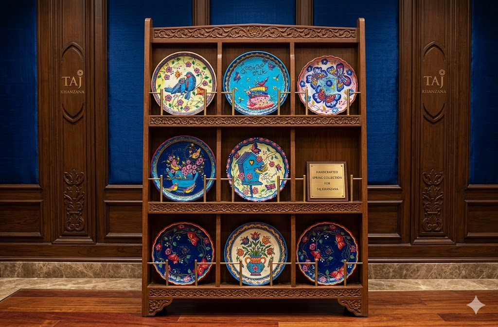 Handcrafted Wall Plate Set - Spring Symphony : Floral & Bird Collection