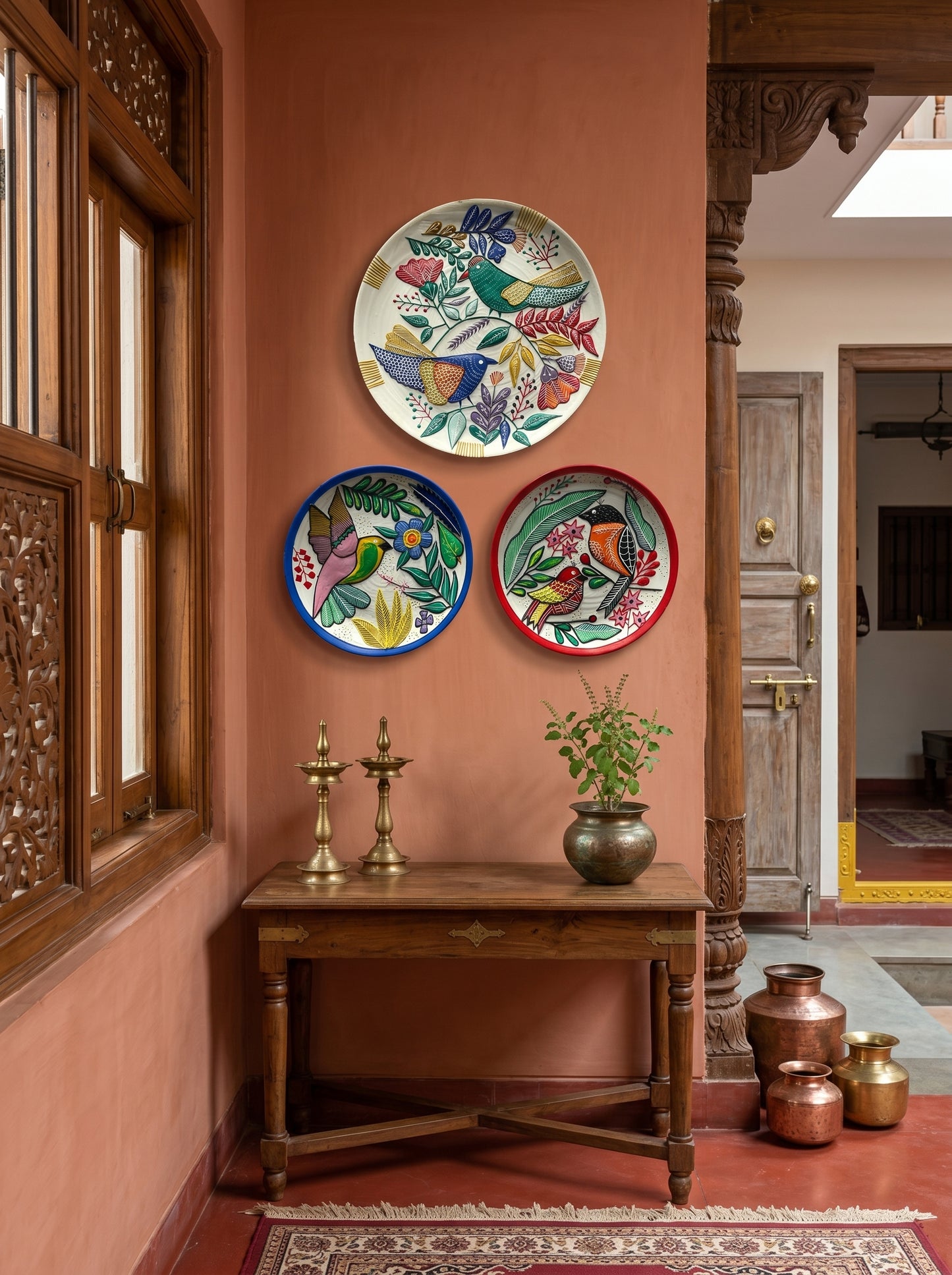 Handcrafted Wall Plate Set (3 Pieces)