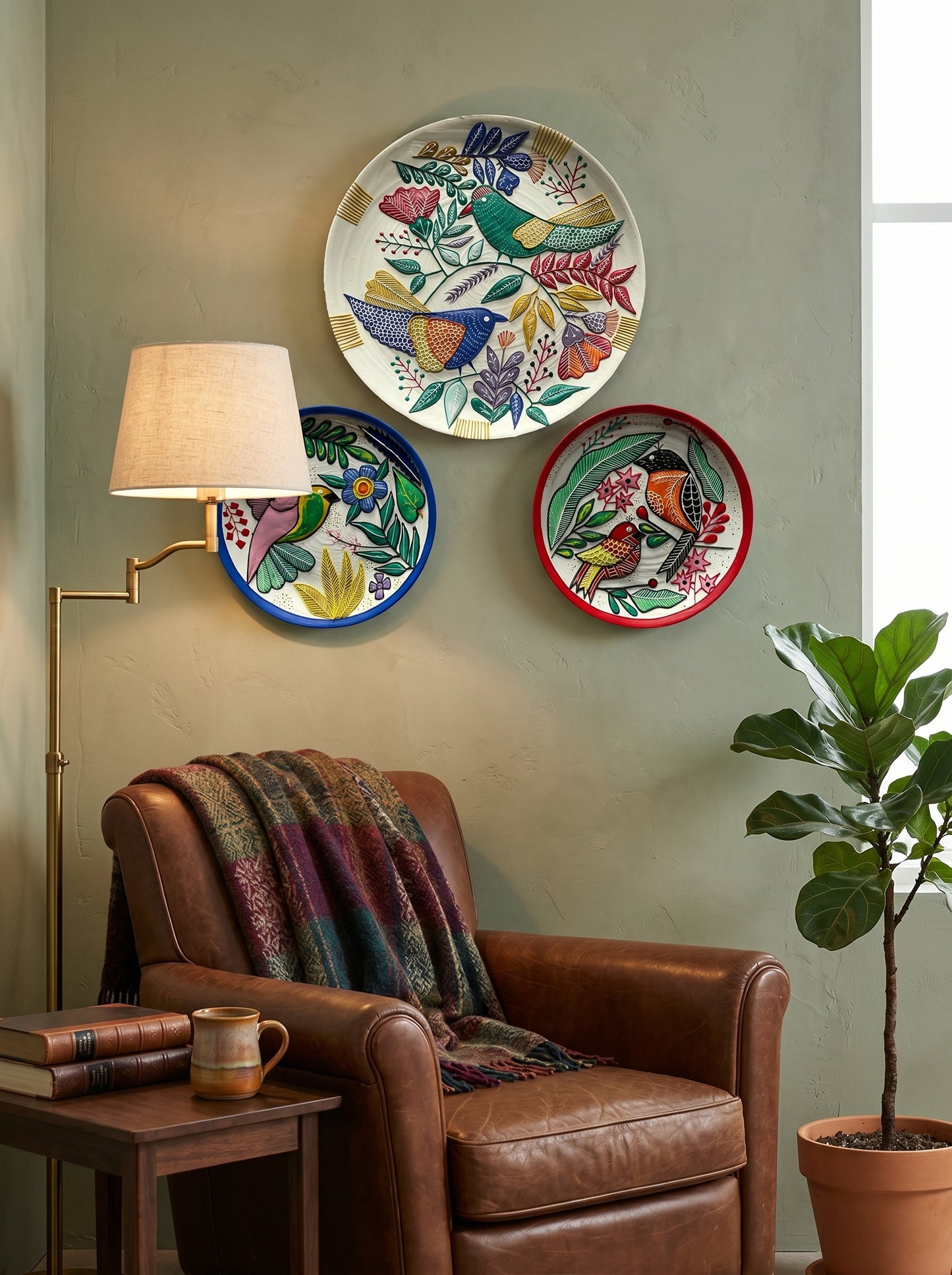Handcrafted Wall Plate Set (3 Pieces)