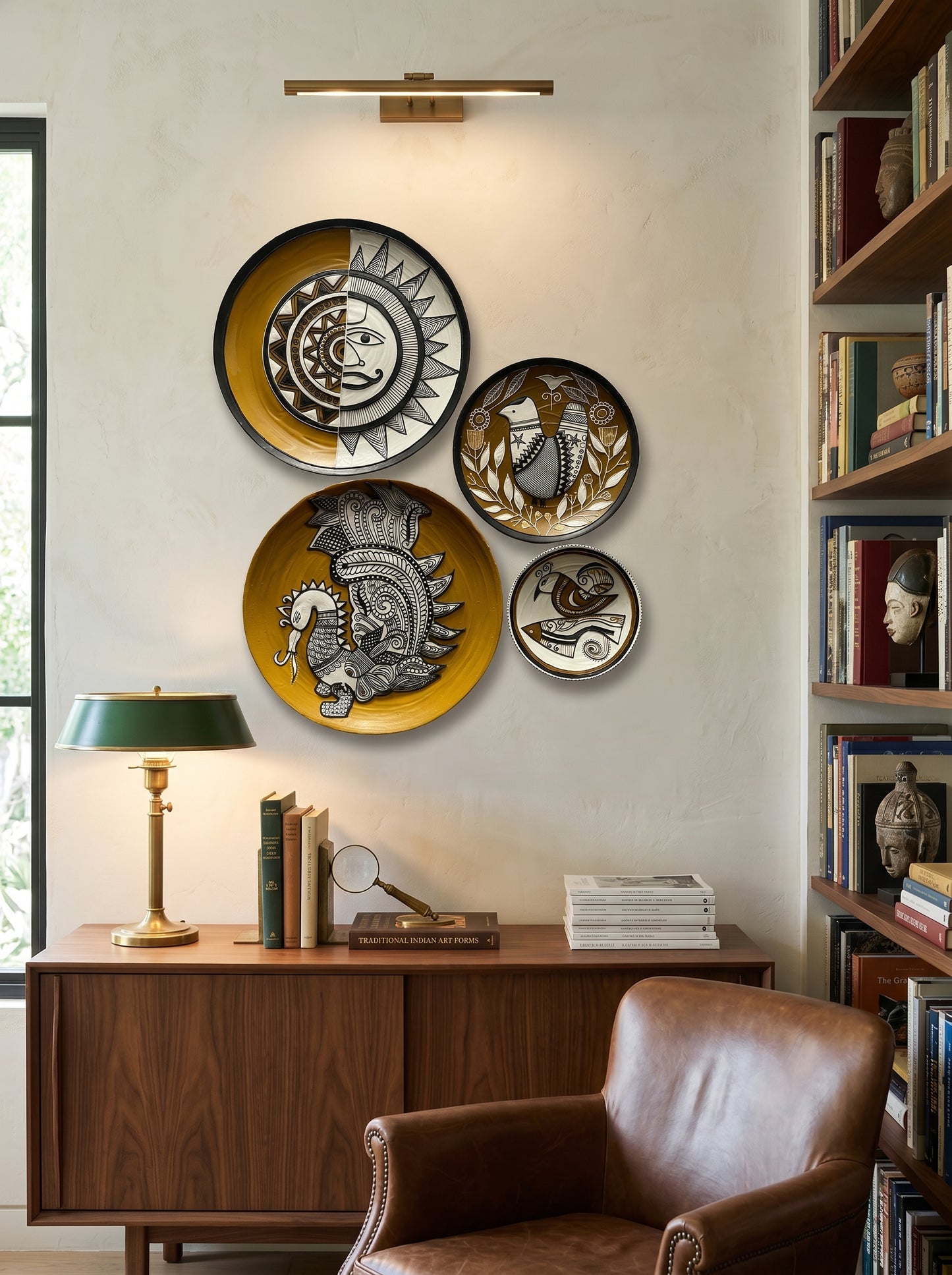 Handcrafted Designer Wall Plate Set (4 Pieces)