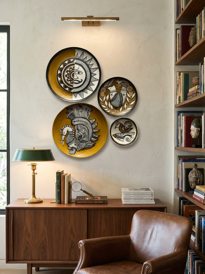 Handcrafted Designer Wall Plate Set (4 Pieces)