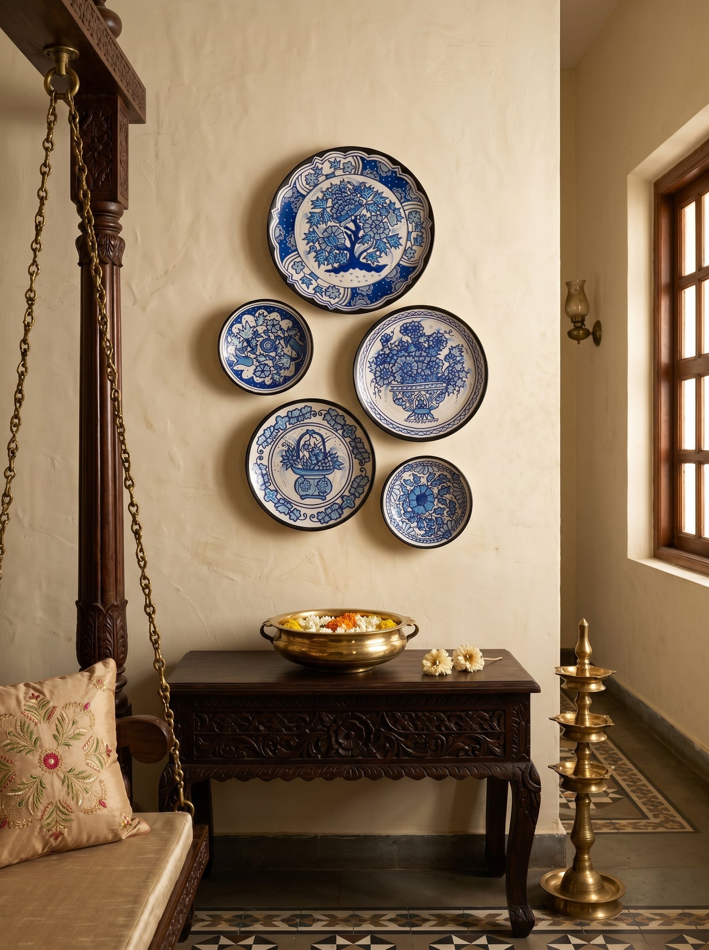 Handcrafted Wall Plate Set (5 Pieces)