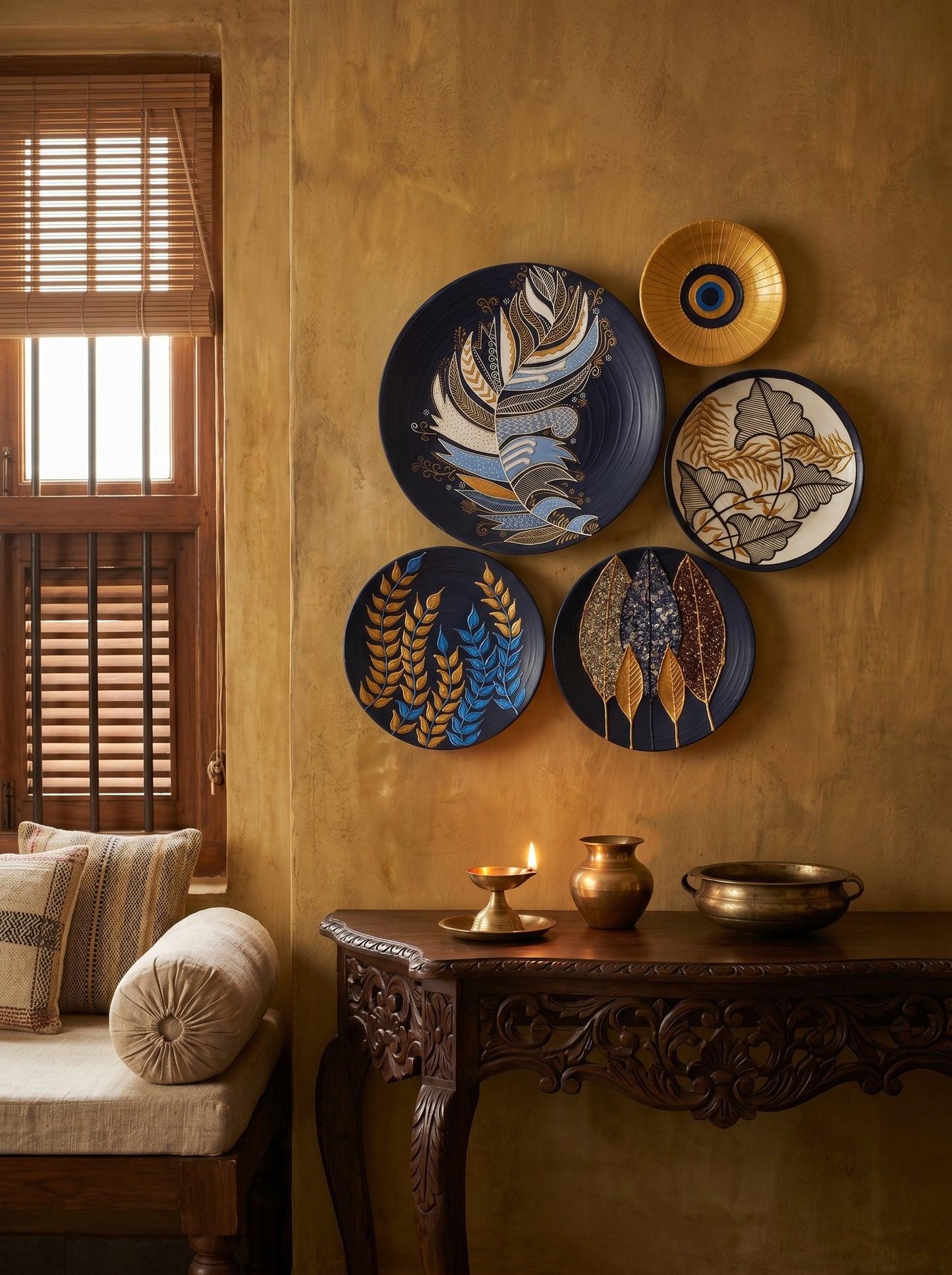 Handcrafted Wall Plate Set (5 Pieces)