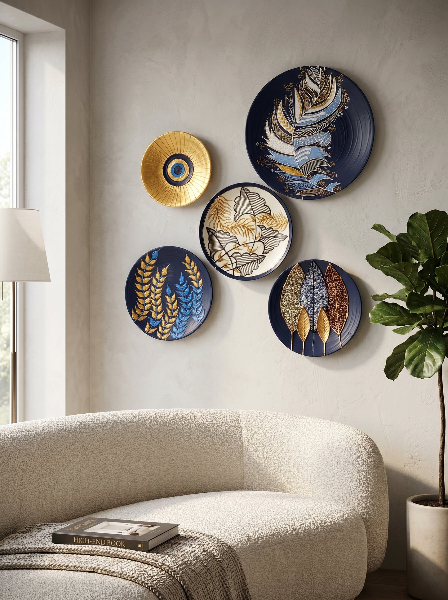 Handcrafted Wall Plate Set (5 Pieces)