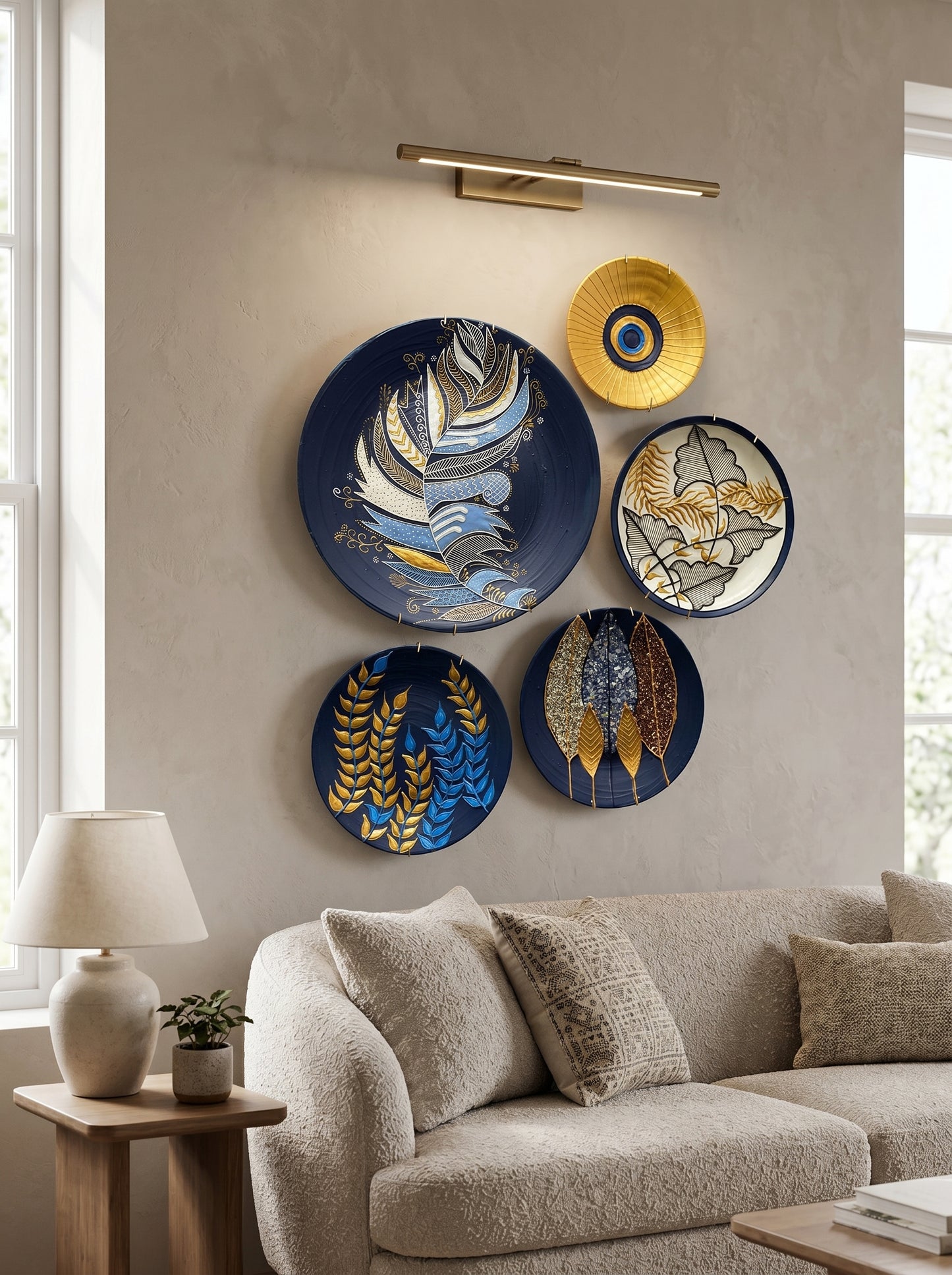Handcrafted Wall Plate Set (5 Pieces)