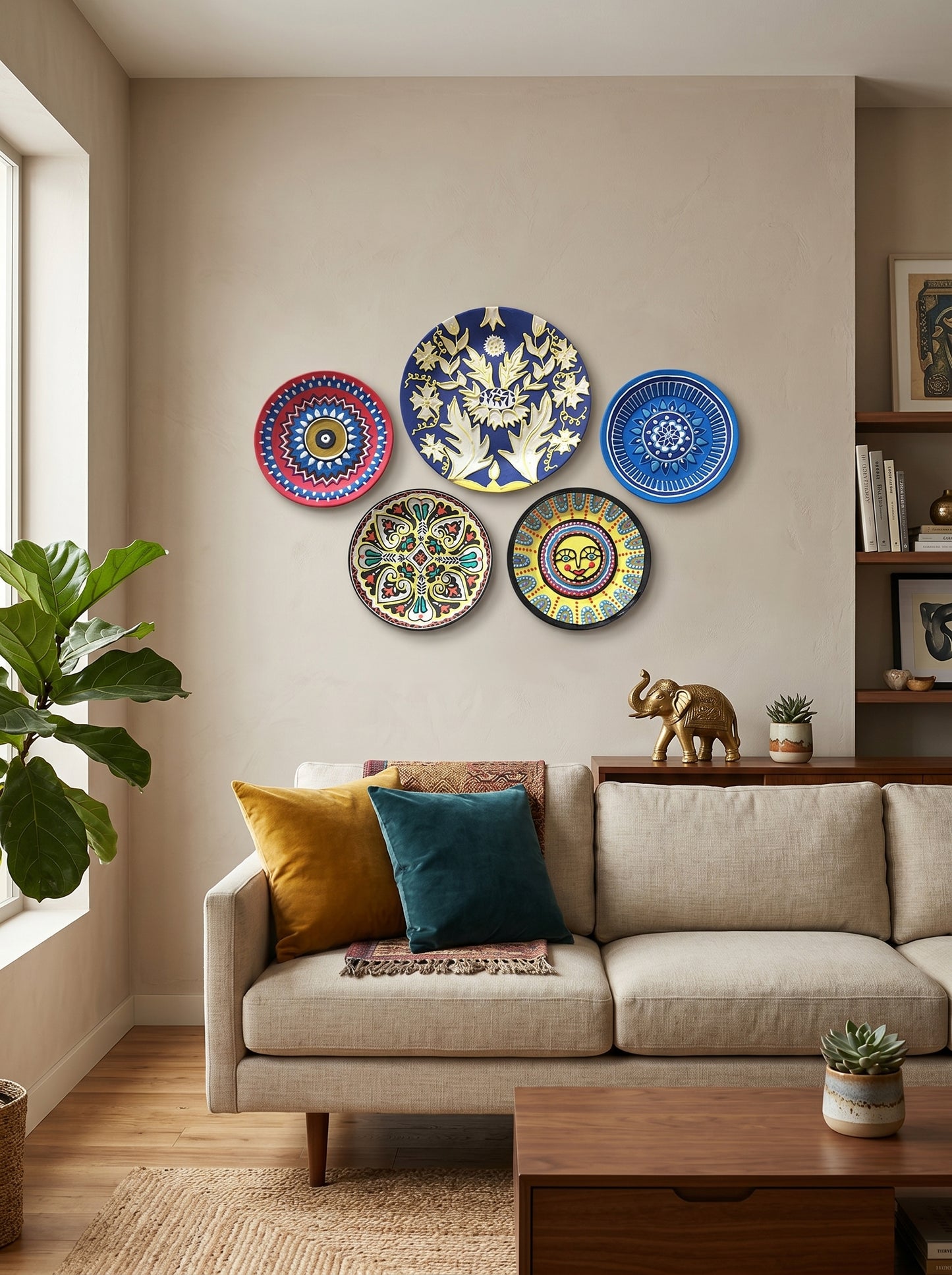 Handcrafted Wall Plate Set (5 Pieces)