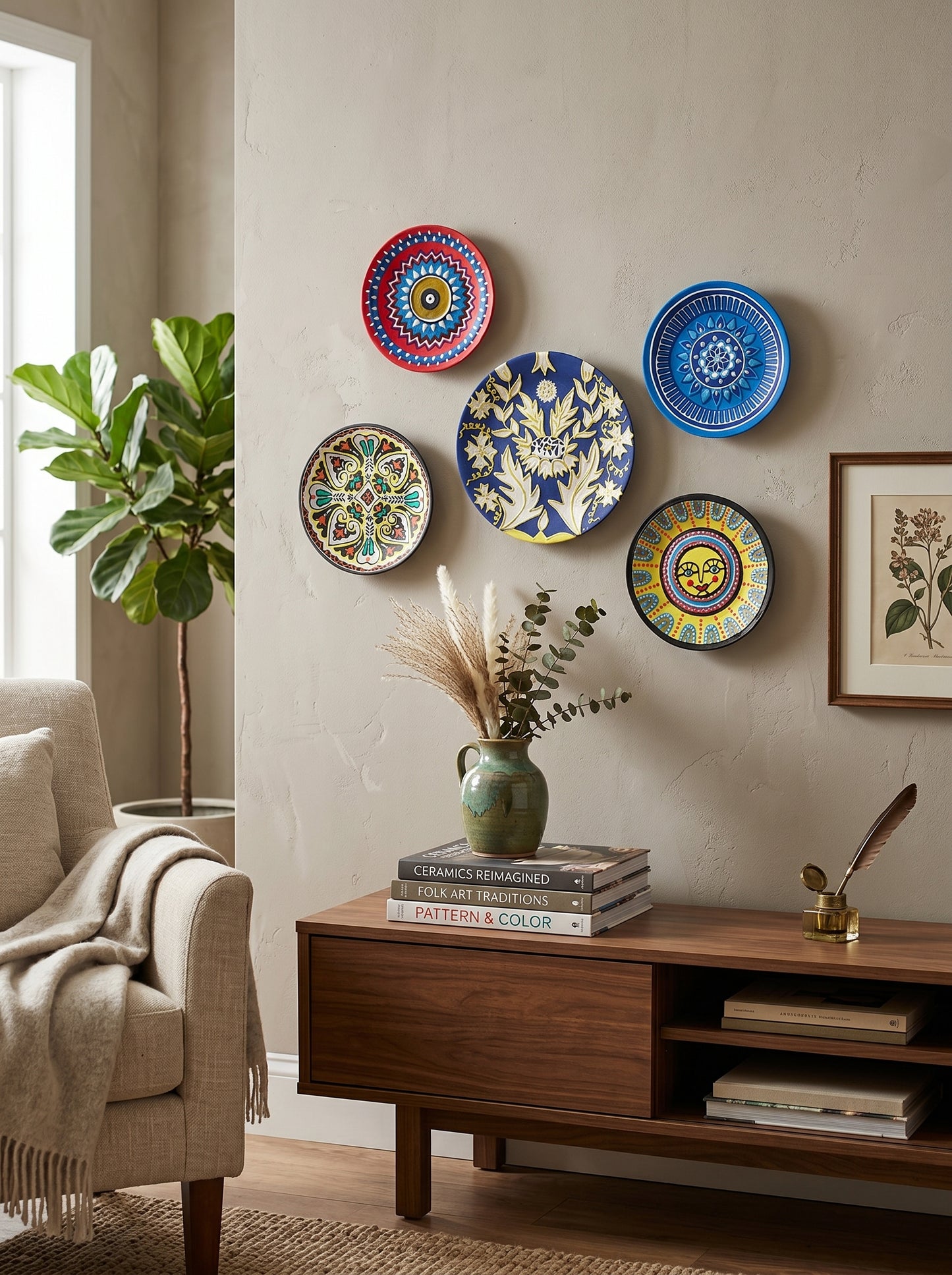 Handcrafted Wall Plate Set (5 Pieces)
