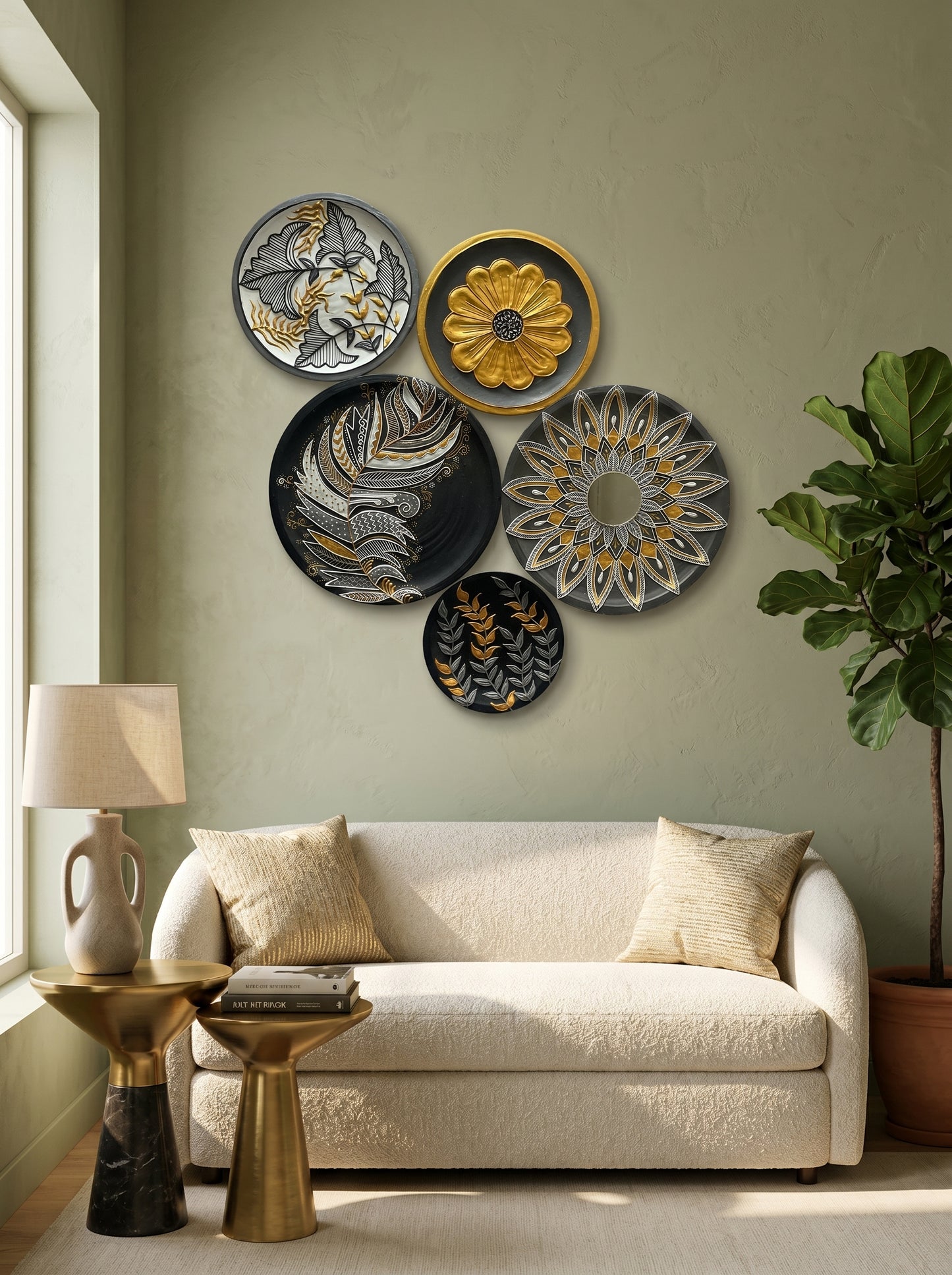 Handcrafted Wall Plate Set (5 Pieces)