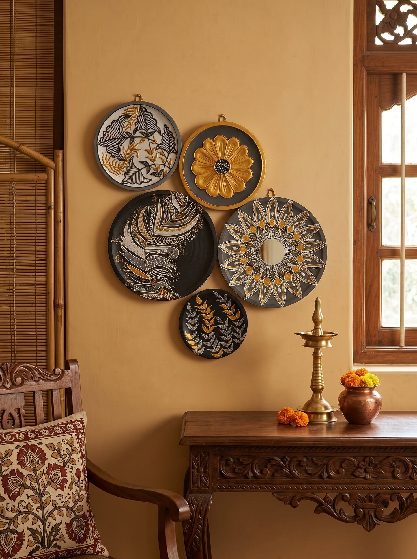 Handcrafted Wall Plate Set (5 Pieces)