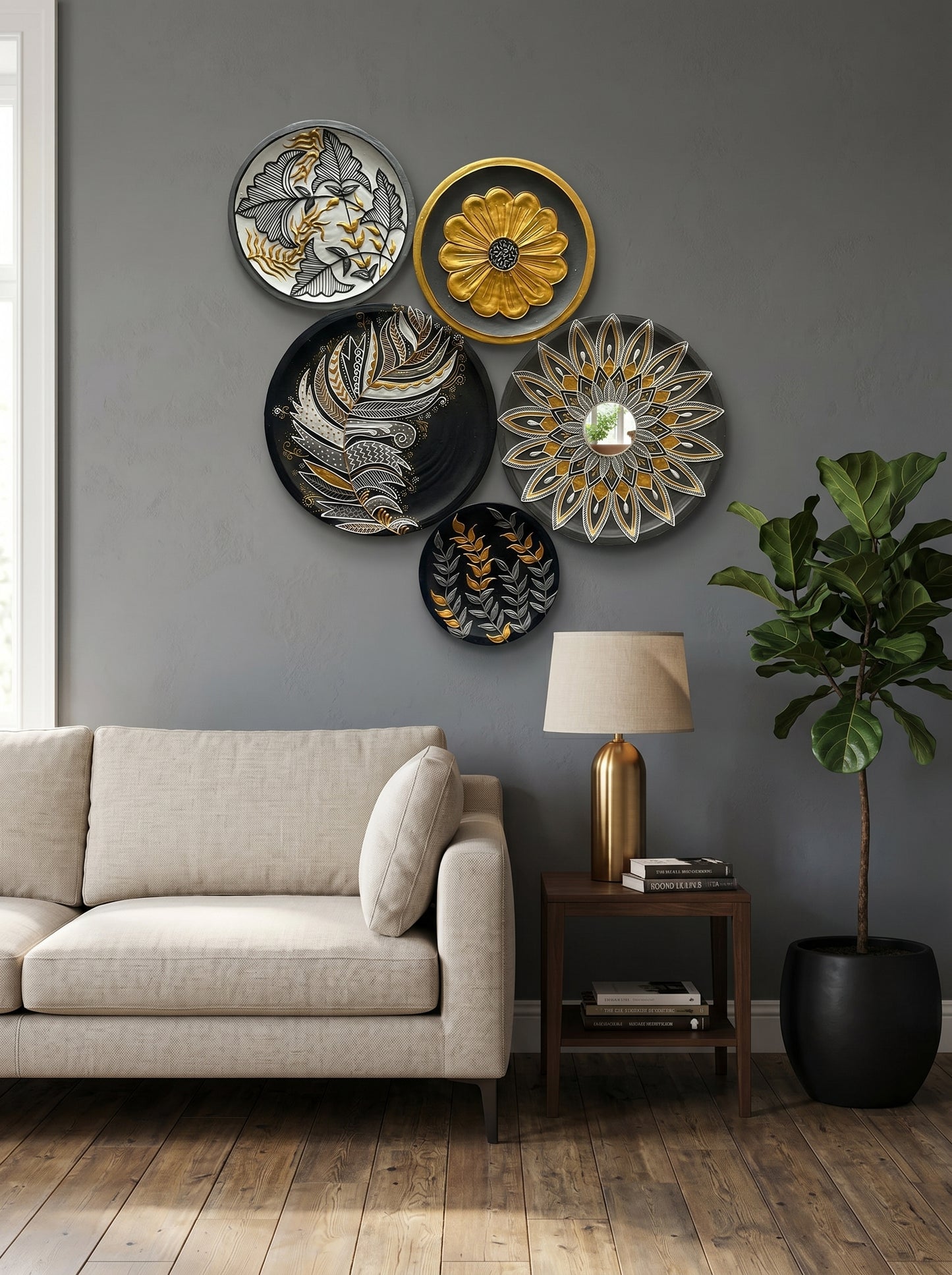 Handcrafted Wall Plate Set (5 Pieces)