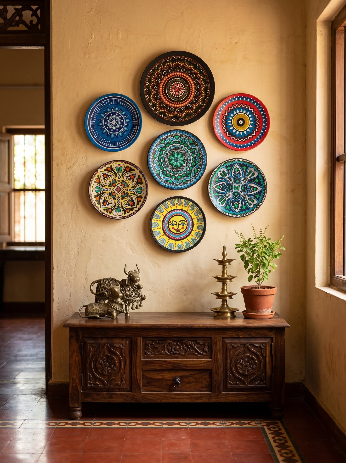 Handcrafted Wall Plate Set (7 Pieces)
