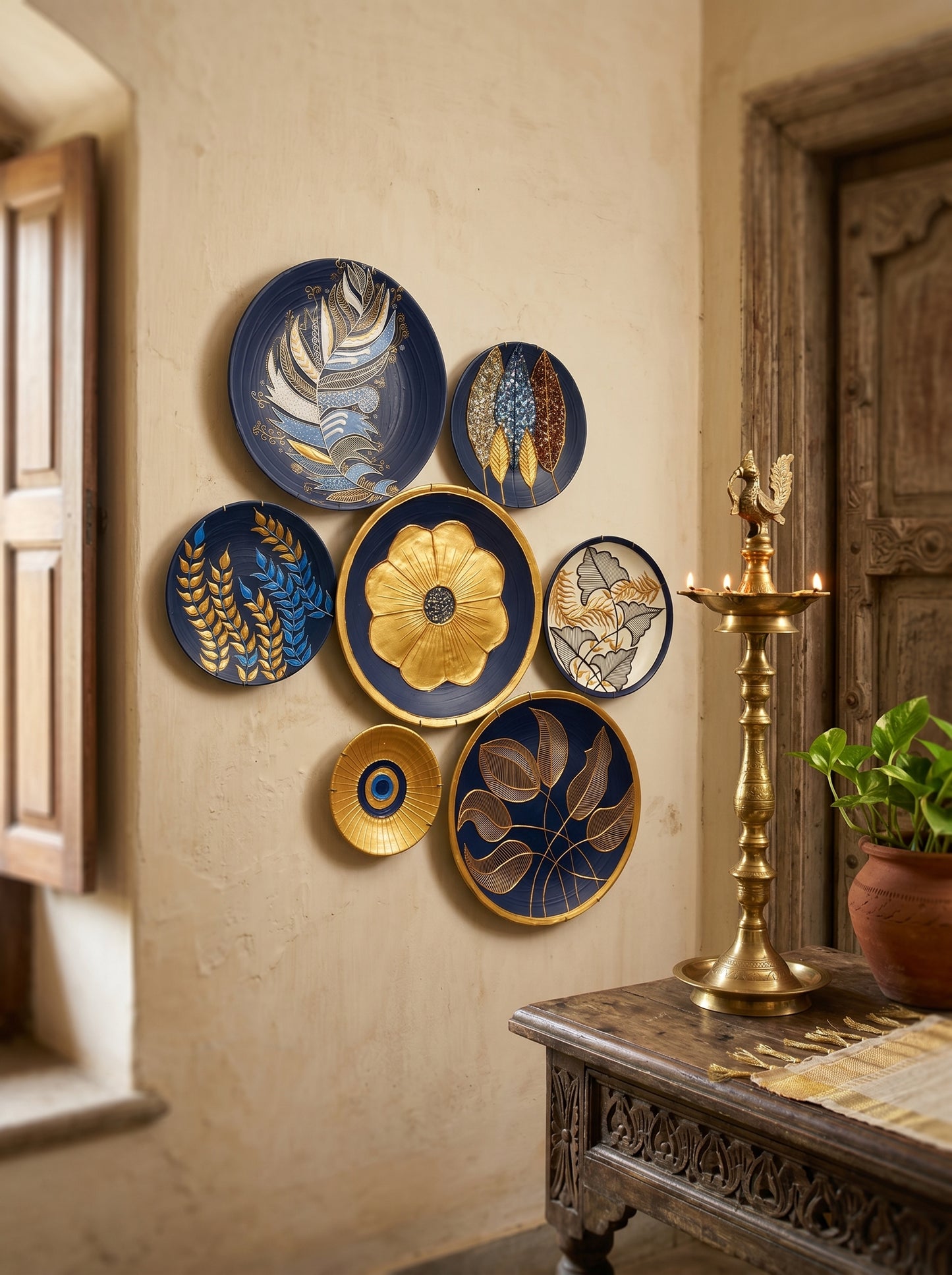 Handcrafted Wall Plate Set (7 Pieces)