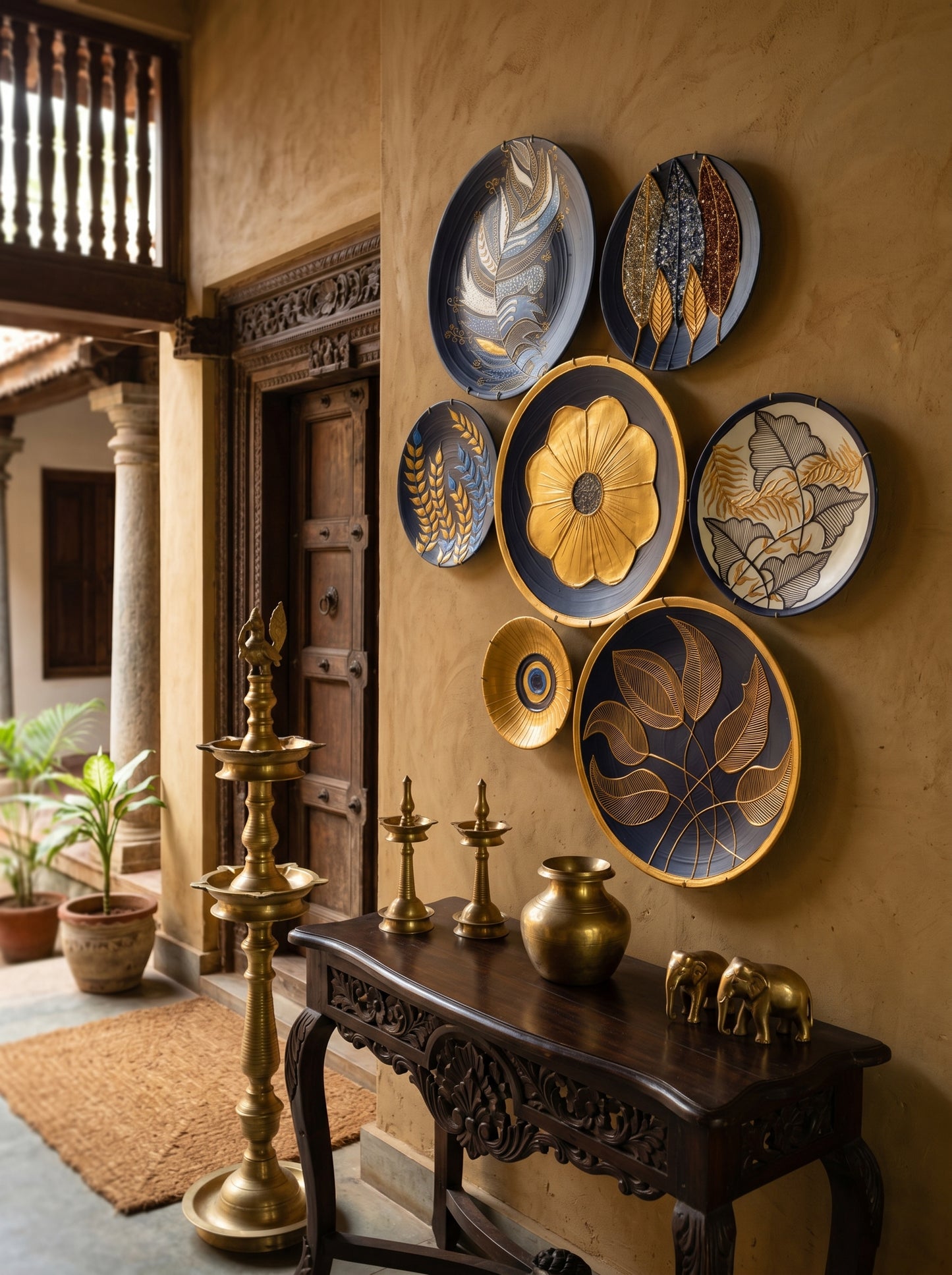 Handcrafted Wall Plate Set (7 Pieces)