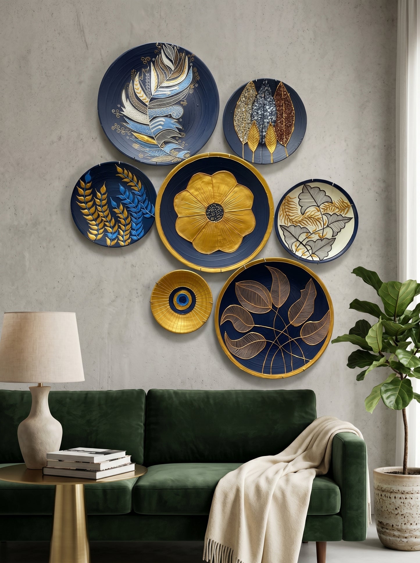 Handcrafted Wall Plate Set (7 Pieces)