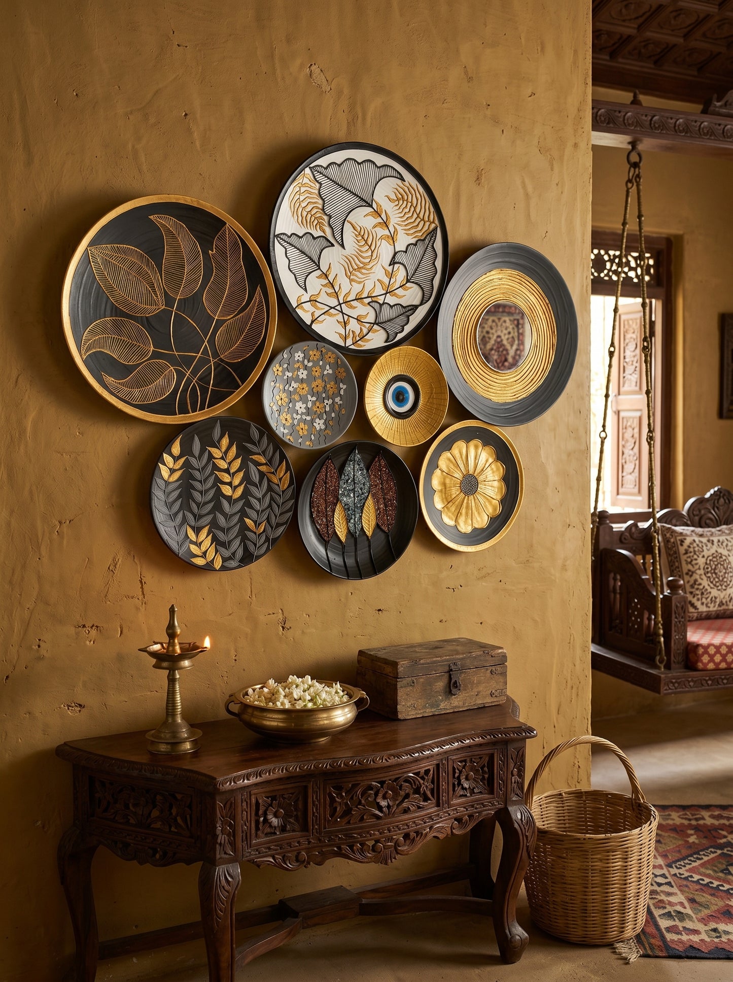Handcrafted Wall Plate Set (8 Pieces)