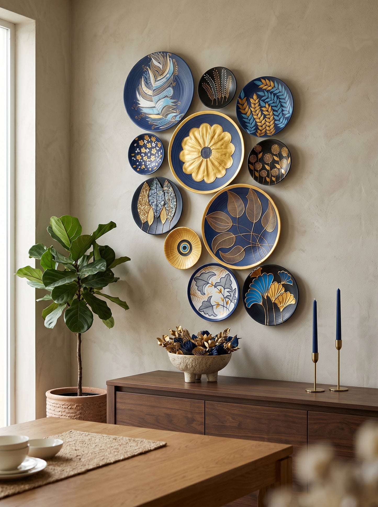 Handcrafted Wall Plate Set (11 Pieces)