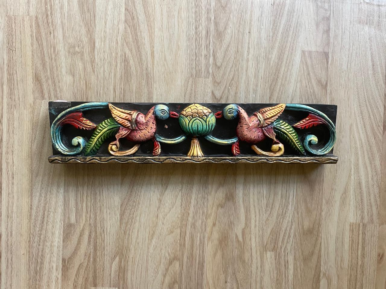 Feathered Grace – Wooden Bird Panel  – Handcrafted Wooden Bird Panel (sest of 2)