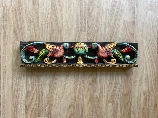 Feathered Grace – Wooden Bird Panel  – Handcrafted Wooden Bird Panel (sest of 2)