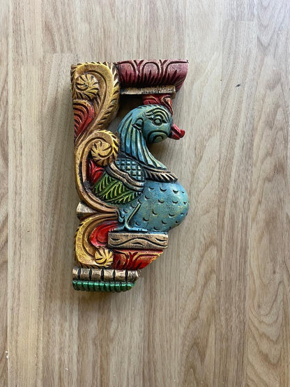 Avian Grace Blue – Handcrafted Wooden Bird Panel (Pair)