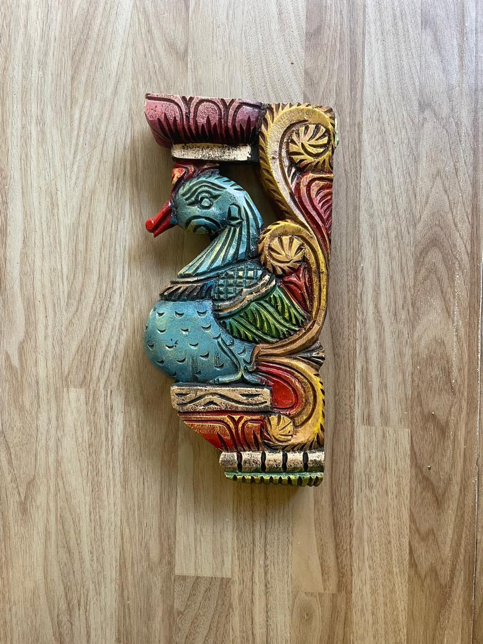 Avian Grace Blue – Handcrafted Wooden Bird Panel (Pair)