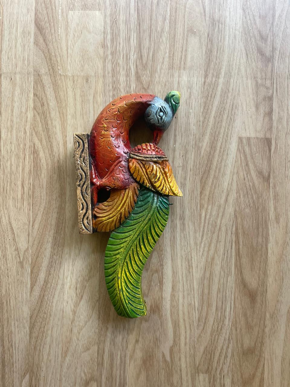 Avian Grace Green – Handcrafted Wooden Bird Panel (Pair)