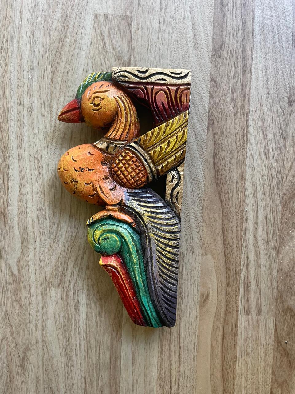 Avian Grace Yellow – Handcrafted Wooden Bird Panel (Pair)