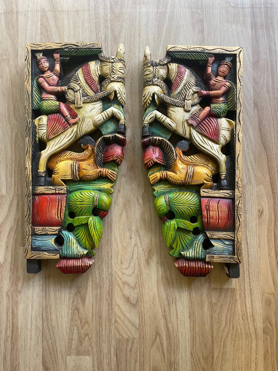 Yodha – Handcarved Wooden Panel (Pair)