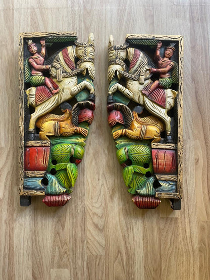 Yodha – Handcarved Wooden Panel (Pair)