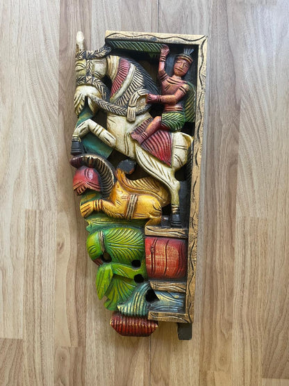Yodha – Handcarved Wooden Panel (Pair)