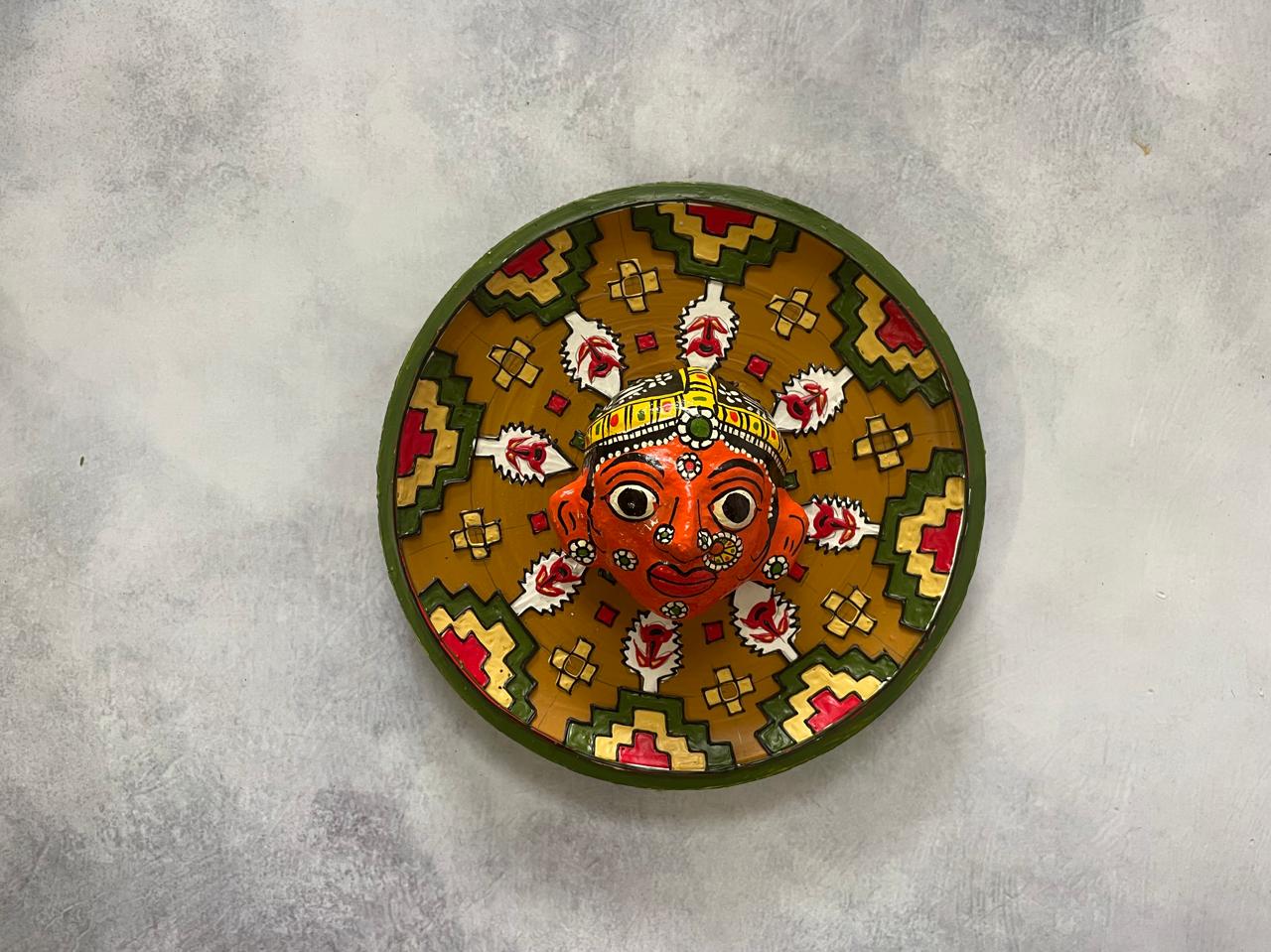 Cherial Mask Wall Plate Set – Handcrafted Tribal Story Art (Set of 4)
