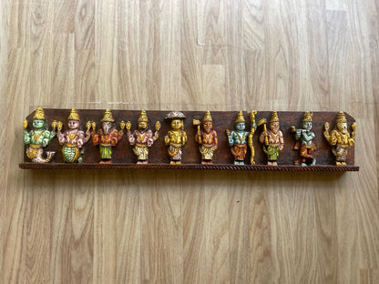 Dashavataram – Handcarved Wooden Wall Art/ Culture Aisle India