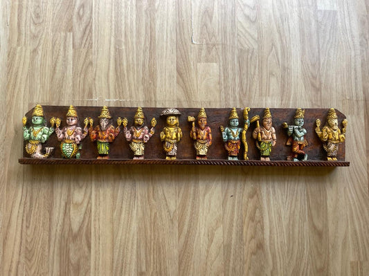 Dashavataram – Handcarved Wooden Wall Art/ Culture Aisle India