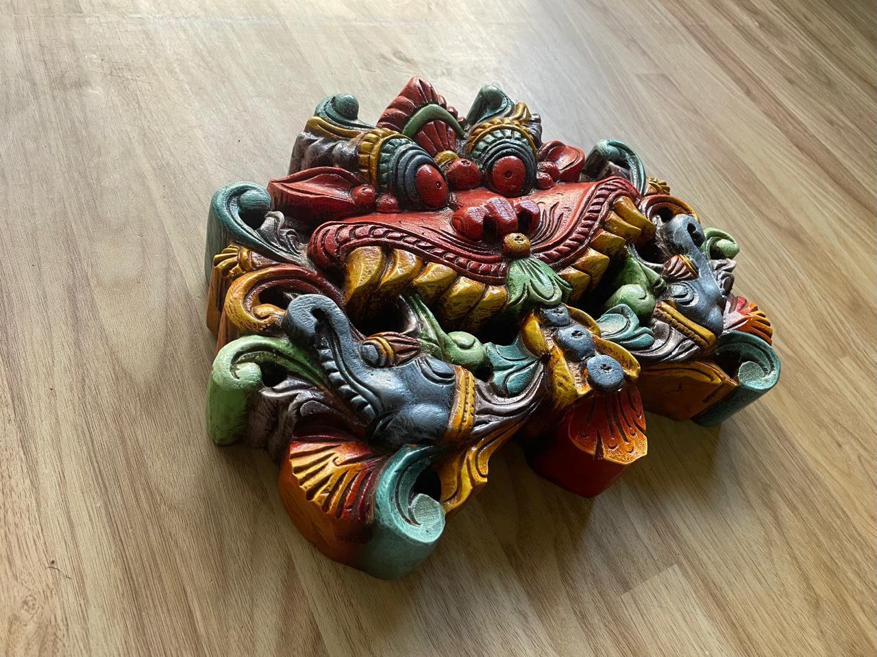 Raksha Vira – Handcarved Wooden Guardian Mask