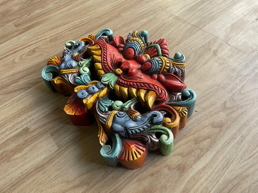 Raksha Vira – Handcarved Wooden Guardian Mask