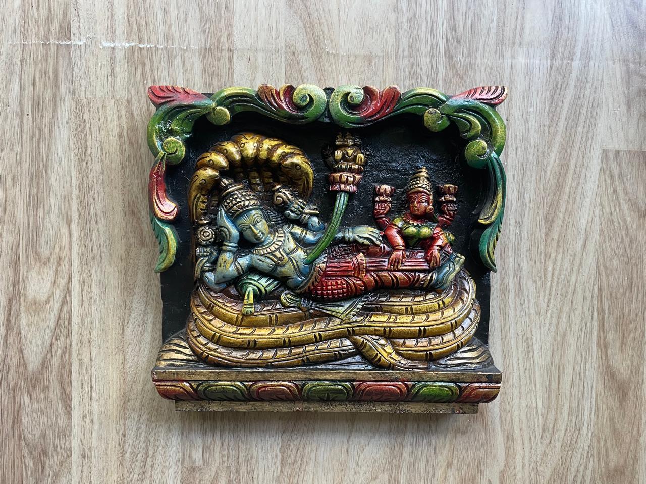Ananta Shayana Vishnu – Handcrafted Wooden Wall Art / CULTURE AISLE INDIA