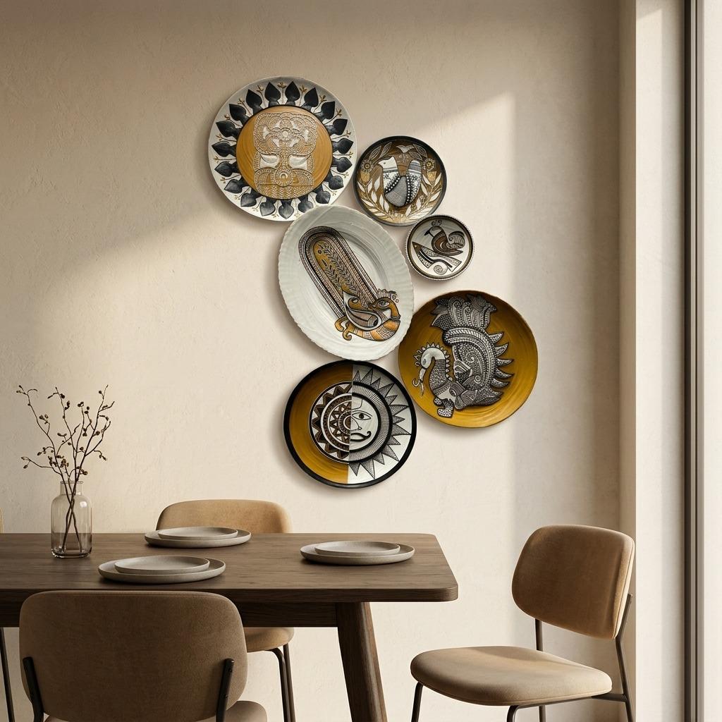 Handcrafted Wall Plate Set (6 Pieces)