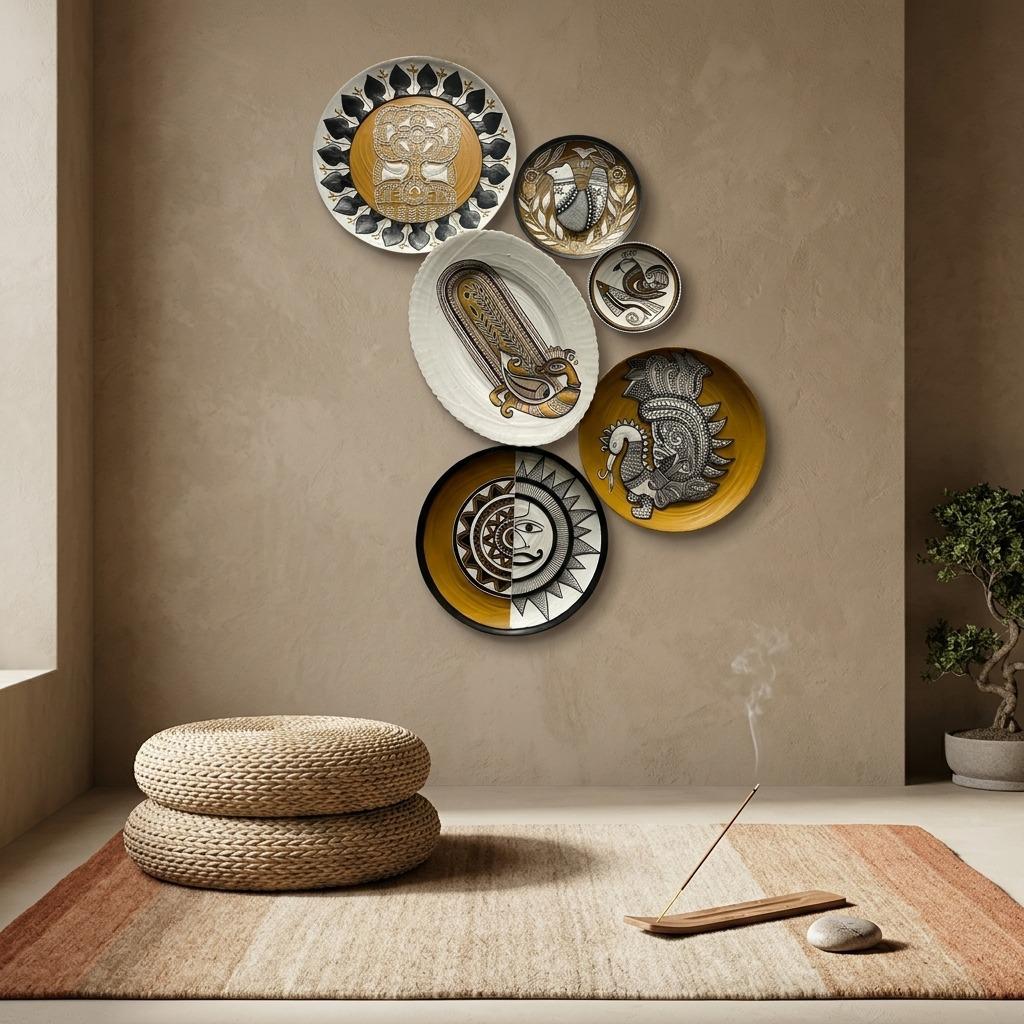 Handcrafted Wall Plate Set (6 Pieces)