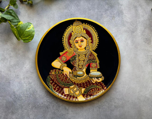 Annapurna Grace – Handpainted Pichwai Wallplate (12 Inch)