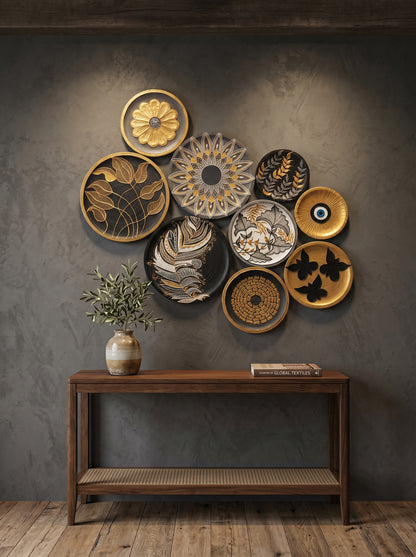 Handcrafted Luxe Wall Plate Set (9 Pieces) (SET2)