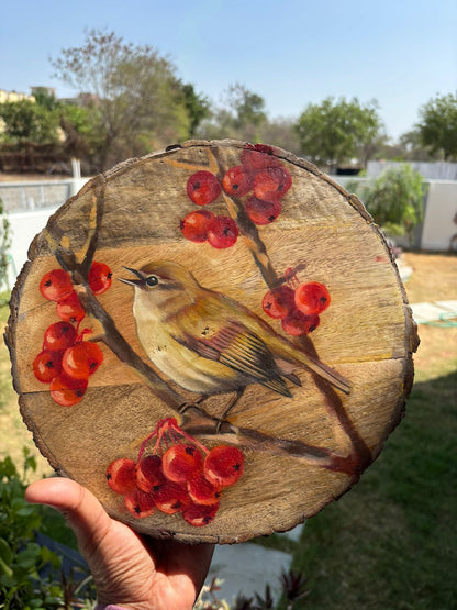 Whispering Woods – Handcrafted Bird & Berry Wooden Wallplate